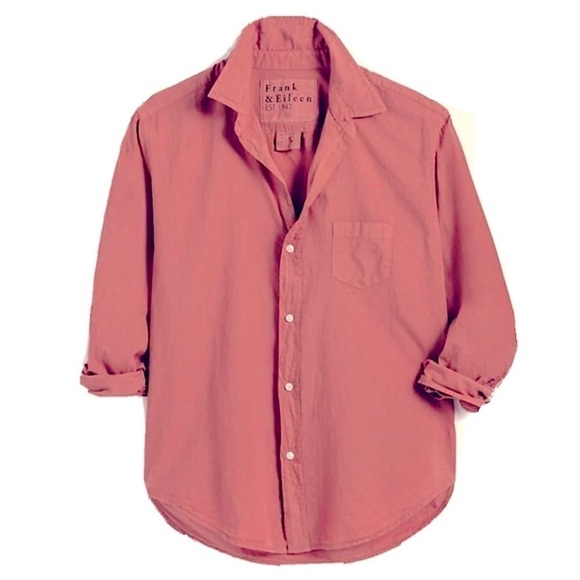 Frank & Eileen Eileen Relaxed Button-Up Featherweight Rust Sienna XS - Picture 1 of 8